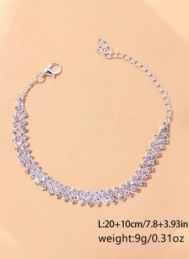 Take Two Women Silver Rhinestone Anklet - Image 4